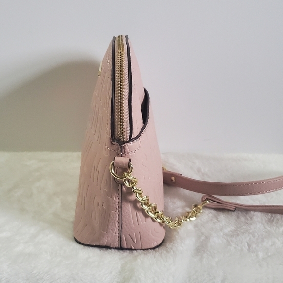 STEVE Madden Blush Pink Gold Chain Faux Leather Crossbody Bag Purse - Picture 7 of 14